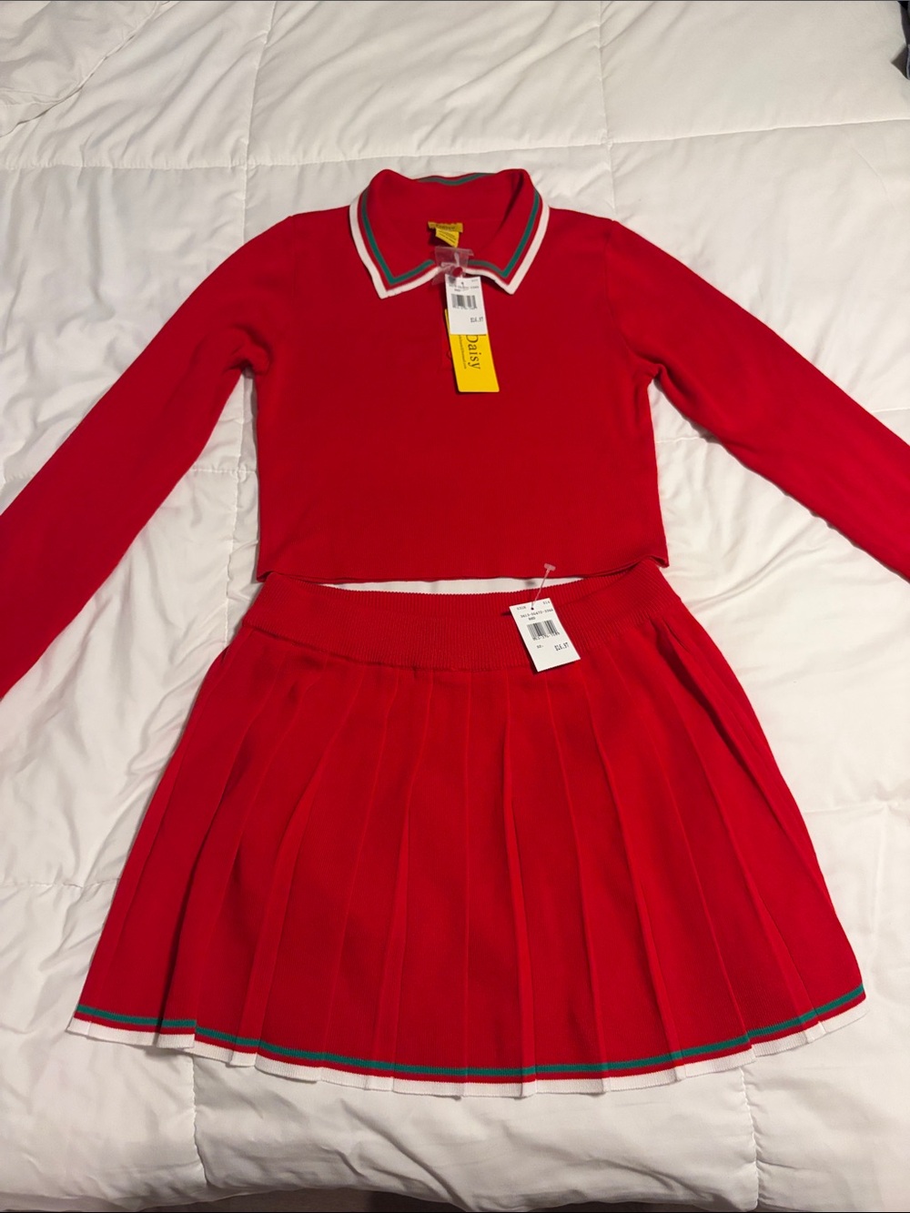 Red Large Skater Skirt & XLarge Top